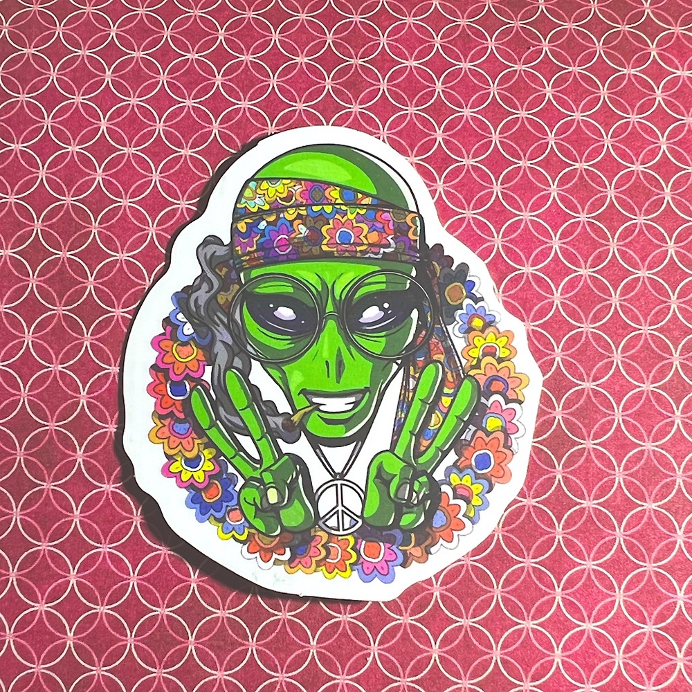 Peace Alien ET EBE Traveler Star Person Space People Single Decor Sticker